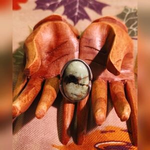 GROSSÉ "One-of-a-kind" Stone, 1975 925 Silver Ring *RARE VTG*